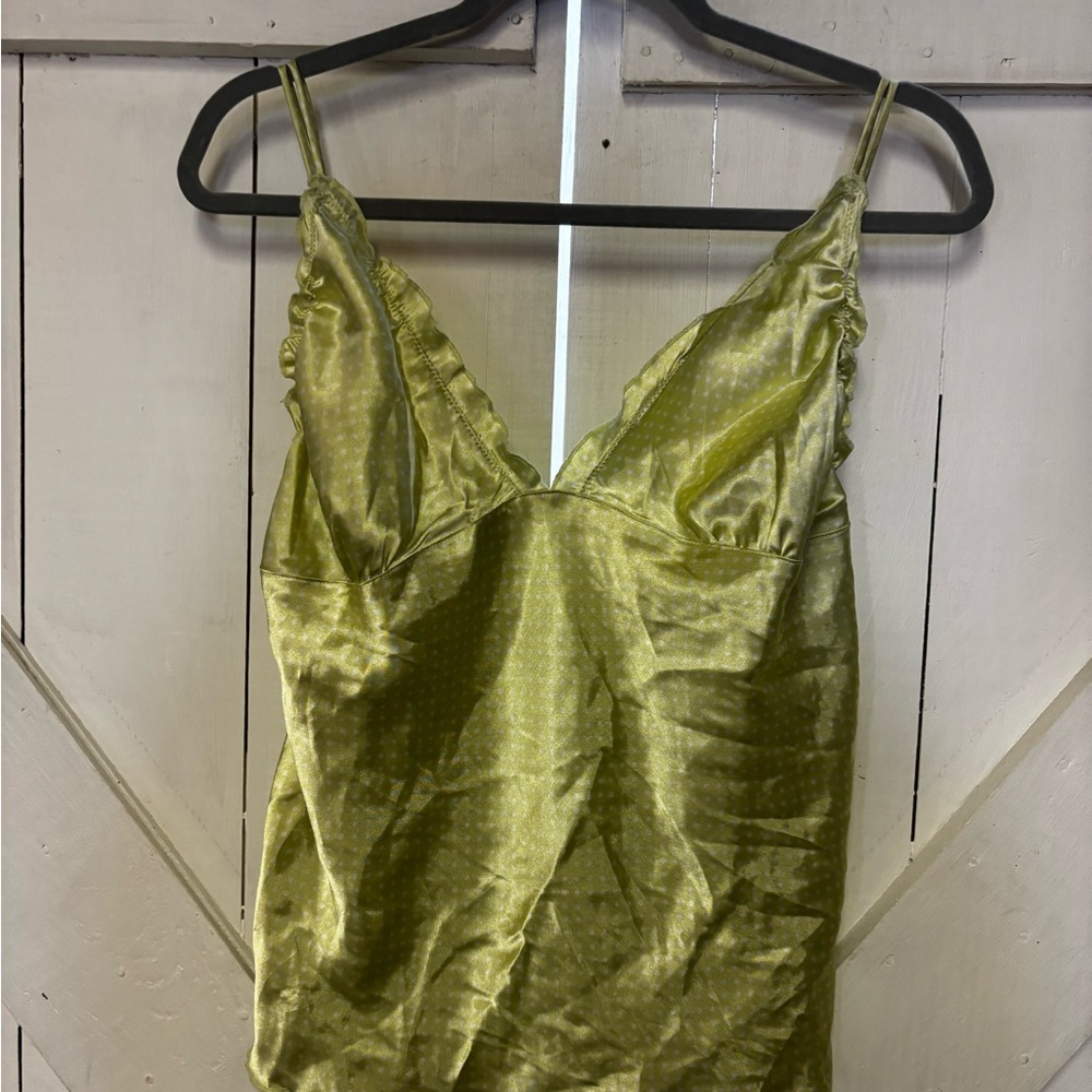 Elegant Olive Green Satin Camisole